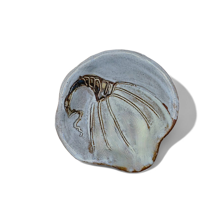 Mini Spoon Rest w/Antique White Pumpkin 4"