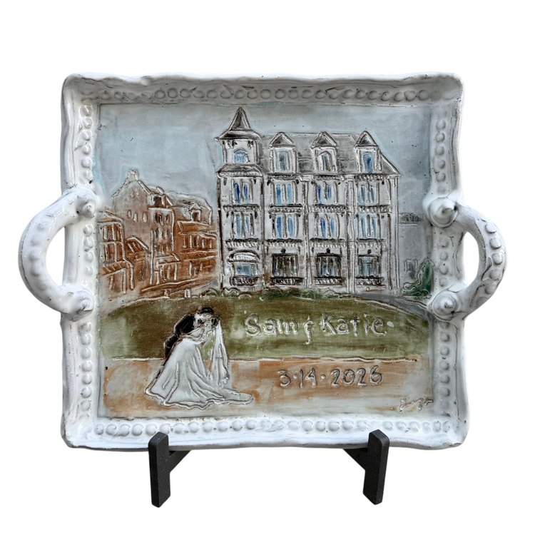 Wedding Bells ALL CUSTOM Tray (You send a picture of the Church/Venue)