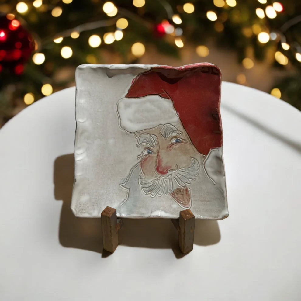 Santa Tray 7" X 7"  & Iron Easel Bundle