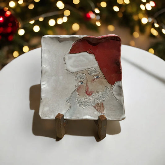 Santa Tray 7" X 7"  & Iron Easel Bundle