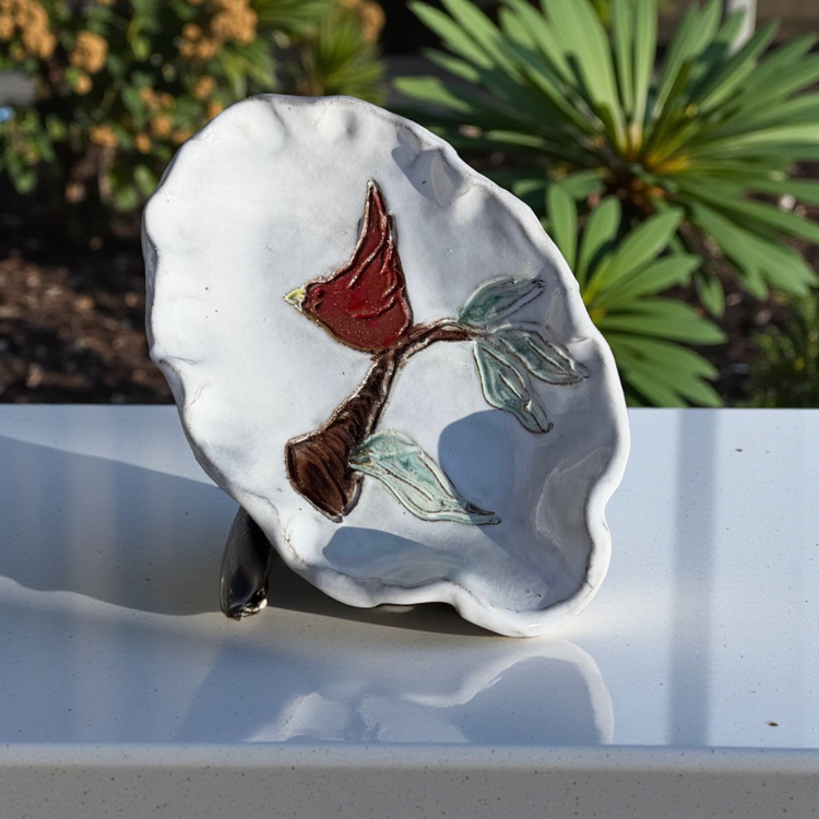 Spoon Rest w/Red Bird