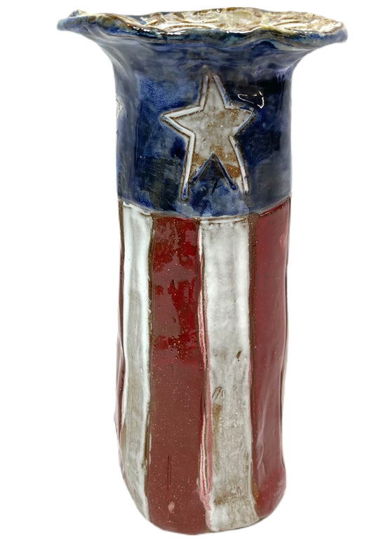 Vase 7.5" Tall Flag
