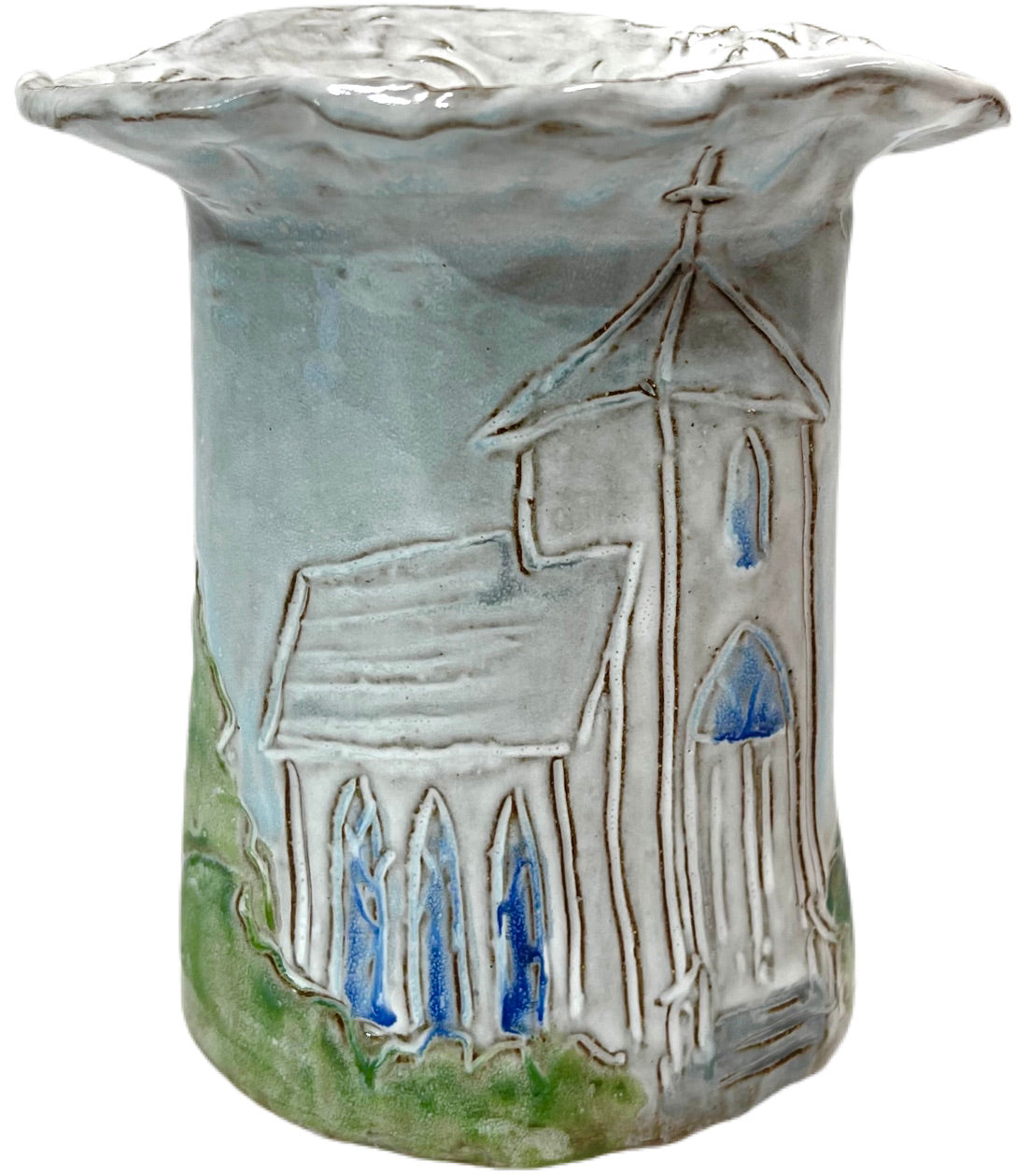 Vase 7" X 6" Church Design No. 2