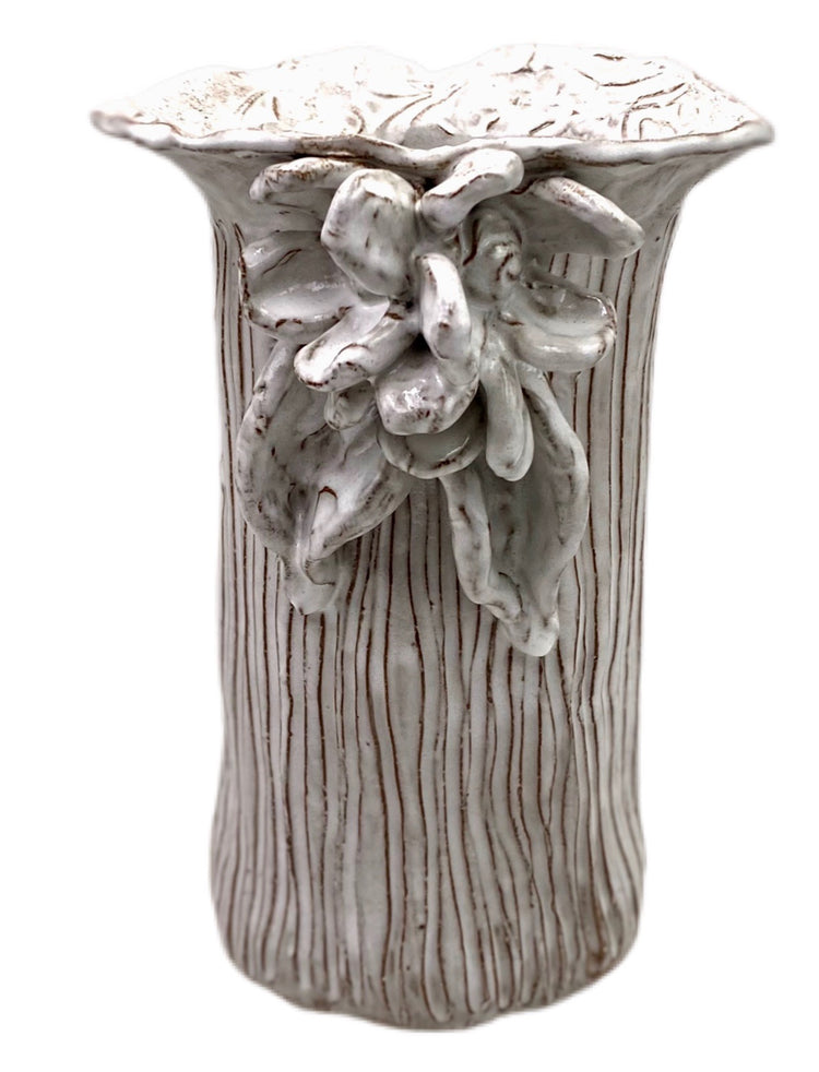 Vase 10" X 7" w/3 Flowers, 2 Leaves Blurred Lines