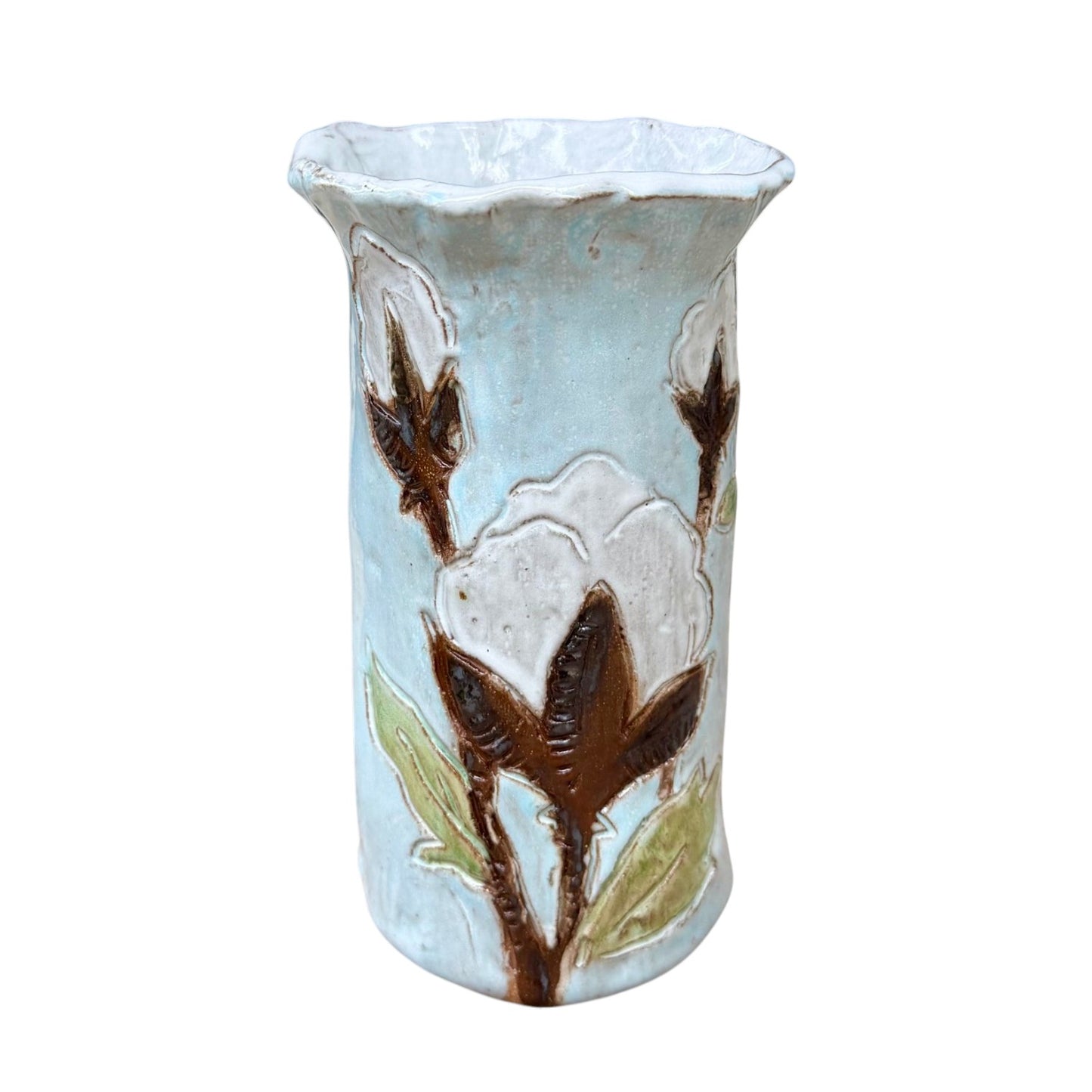 Vase 2   7" X 6" w/Cotton Blue Background
