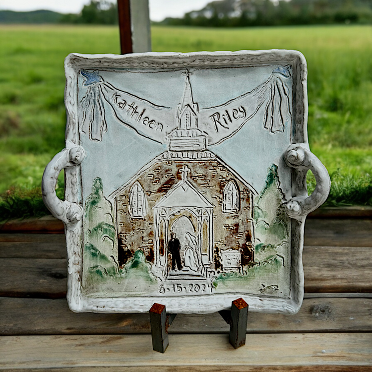 Wedding Bells ALL CUSTOM Tray (You send a picture of the Church/Venue)
