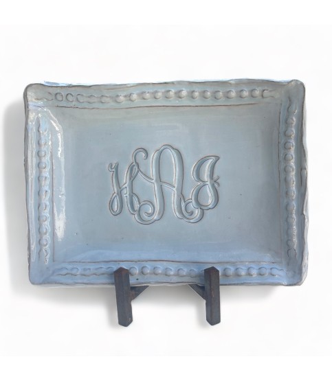 6x9-inch Savannah monogrammed tray for elegant personalized home decor