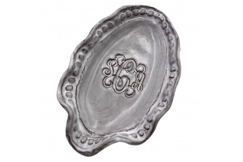 Monogrammed Spoon Rest with Savannah design for elegant kitchen decor and functionality