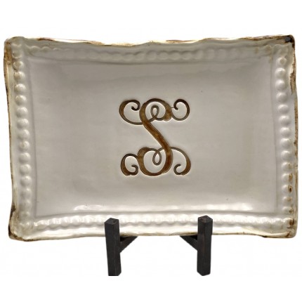 6x9-inch Single Initial Tray with Savannah Cappuccino
