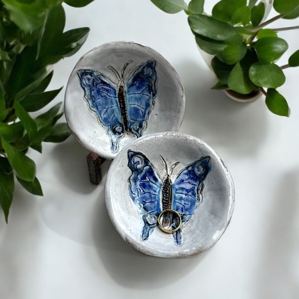 Lindley Brooks Butterfly Ring Dish 4"