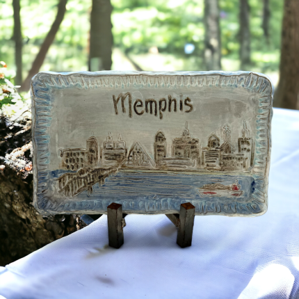 Memphis Engraved Skyline Tray 6 X 10