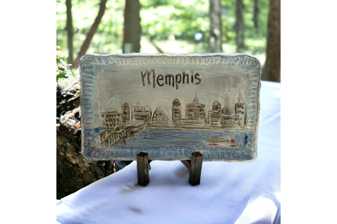 Memphis Engraved Skyline Tray 6 X 10