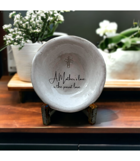 A Mother's love is the purist…Ring Dish All White w/Cross