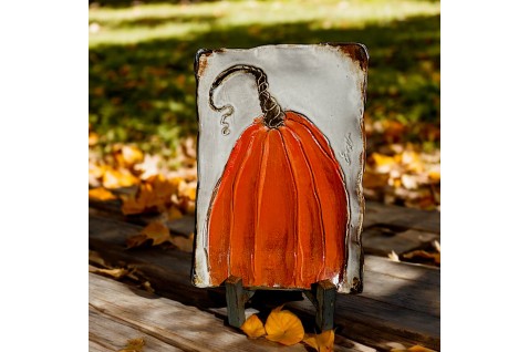 Pumpkin Tray Orange  6" X 9"