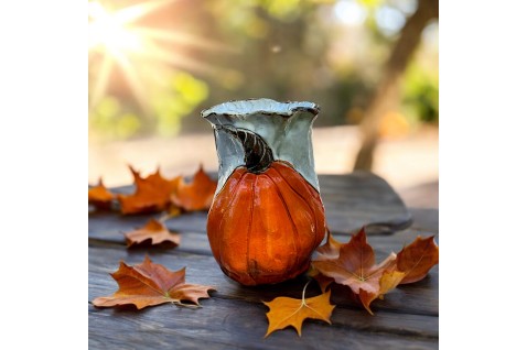 Vase 7" X 6" Pumpkin