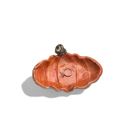 Pumpkin Harvest Ring Dish Orange 5½" W