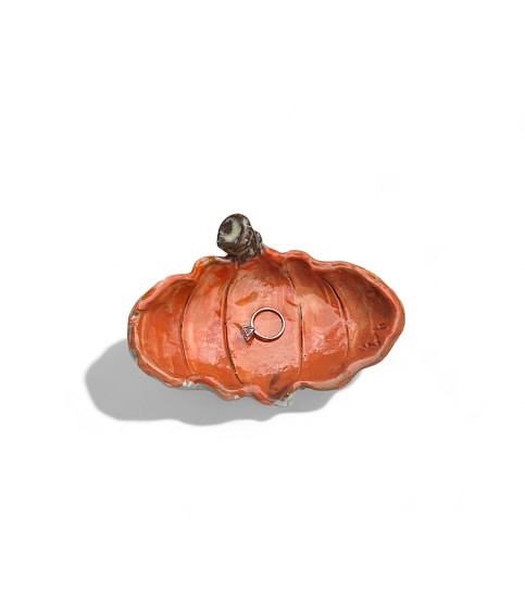 Pumpkin Harvest Ring Dish Orange 5½" W