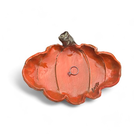 Ring Dish Pumpking Orange 7½" W