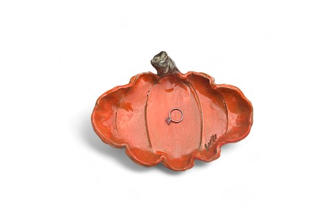 Ring Dish Pumpking Orange 7½" W