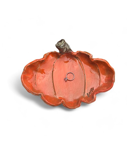 Ring Dish Pumpking Orange 7½" W