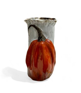 Vase 10" X 7" w/Orange Pumpkin