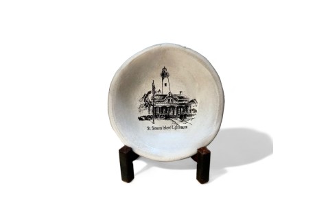 St. Simons Lighthouse Sketch Ring Dish 4"