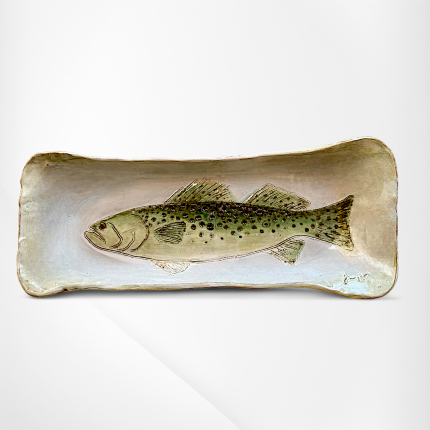 Bread Tray w/Fish Speckled Trout  17" X 6½"