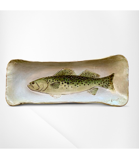 Bread Tray w/Fish Speckled Trout  17" X 6½"