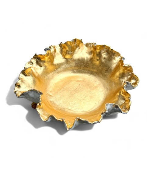 Sybil Bowl Gold Leaf Approx. 10" Diam. 