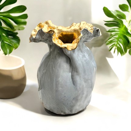Jumbo Sak Vase w/Gold Leaf