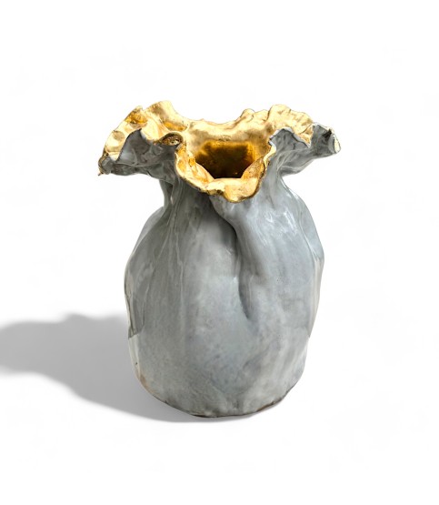 Jumbo Sak Vase w/Gold Leaf