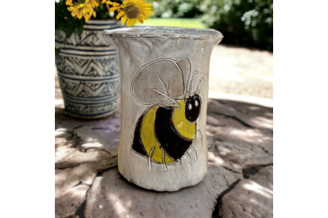 Vase 7" X 6" Bumble Bee