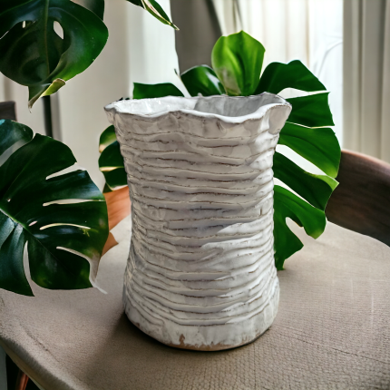 Vase 5.5" Tall X 7" Wide Horizontal Blurred Lines